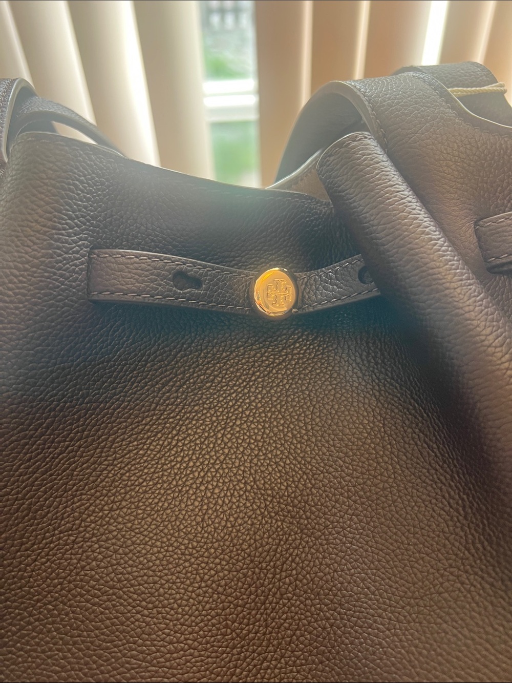 NWT Tory Burch Large Romy Leather Tote Bag, Deep Brown Leather - Picture 8 of 16